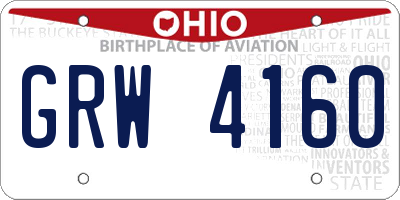 OH license plate GRW4160