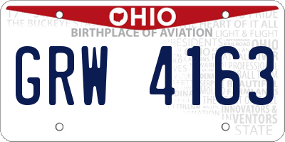OH license plate GRW4163