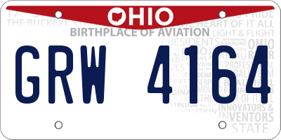 OH license plate GRW4164