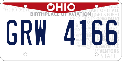 OH license plate GRW4166
