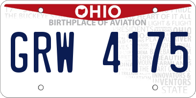 OH license plate GRW4175