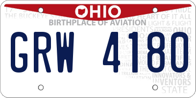 OH license plate GRW4180