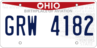 OH license plate GRW4182
