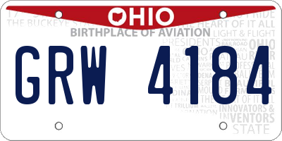 OH license plate GRW4184