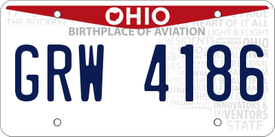 OH license plate GRW4186
