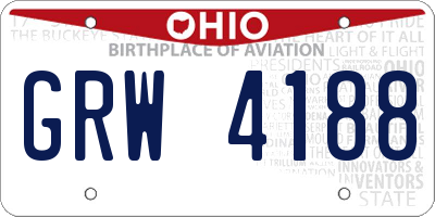 OH license plate GRW4188