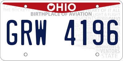 OH license plate GRW4196