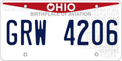 OH license plate GRW4206