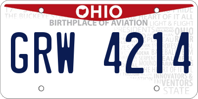 OH license plate GRW4214