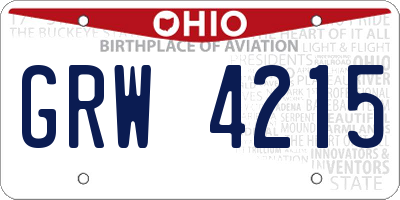 OH license plate GRW4215