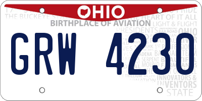 OH license plate GRW4230