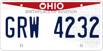 OH license plate GRW4232