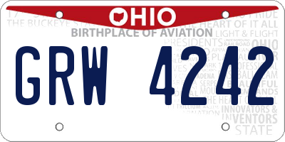 OH license plate GRW4242