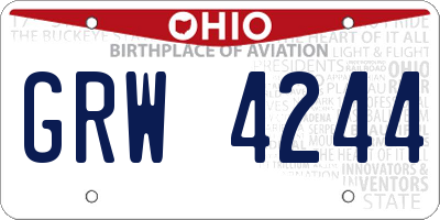 OH license plate GRW4244