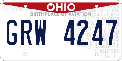 OH license plate GRW4247