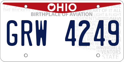 OH license plate GRW4249