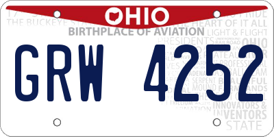 OH license plate GRW4252