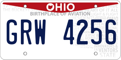 OH license plate GRW4256