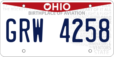 OH license plate GRW4258
