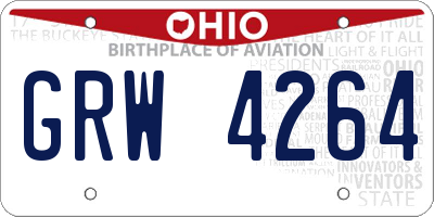 OH license plate GRW4264
