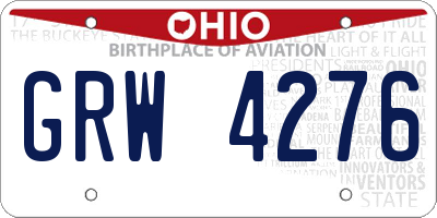 OH license plate GRW4276