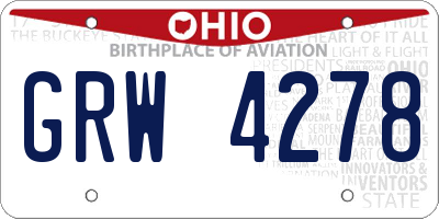 OH license plate GRW4278
