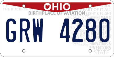 OH license plate GRW4280