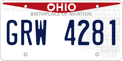 OH license plate GRW4281