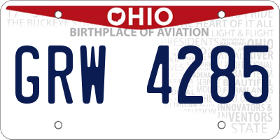 OH license plate GRW4285