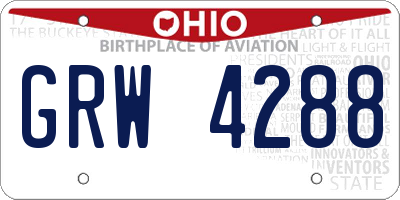 OH license plate GRW4288