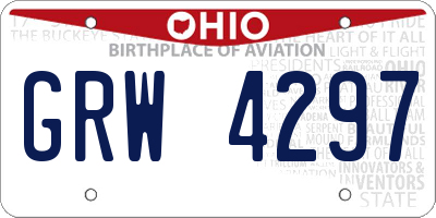 OH license plate GRW4297