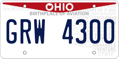 OH license plate GRW4300