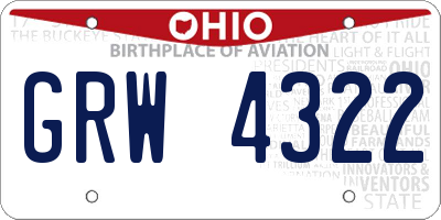 OH license plate GRW4322
