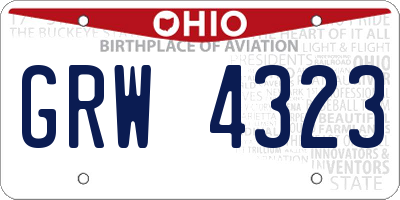 OH license plate GRW4323