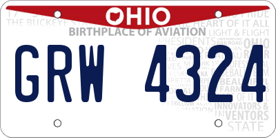 OH license plate GRW4324