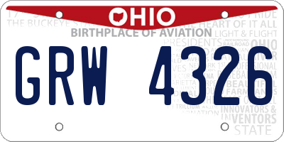 OH license plate GRW4326