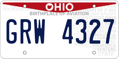 OH license plate GRW4327