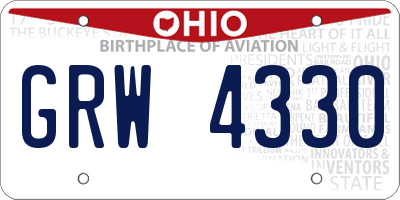 OH license plate GRW4330