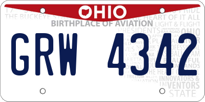 OH license plate GRW4342