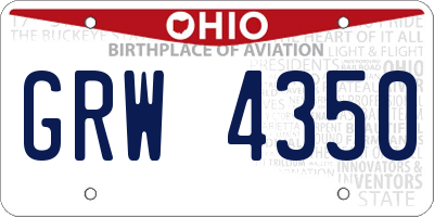 OH license plate GRW4350