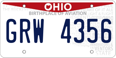 OH license plate GRW4356