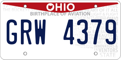 OH license plate GRW4379