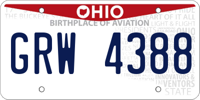 OH license plate GRW4388