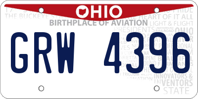 OH license plate GRW4396