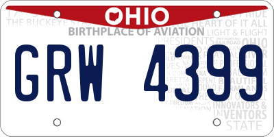 OH license plate GRW4399