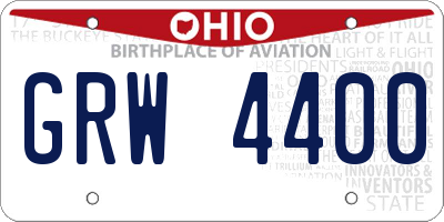 OH license plate GRW4400
