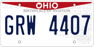OH license plate GRW4407