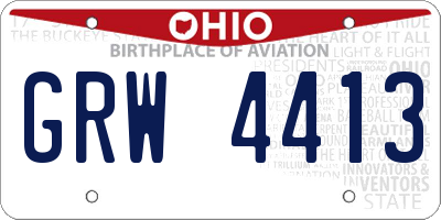 OH license plate GRW4413