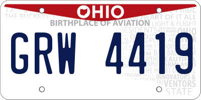 OH license plate GRW4419