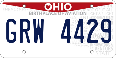 OH license plate GRW4429